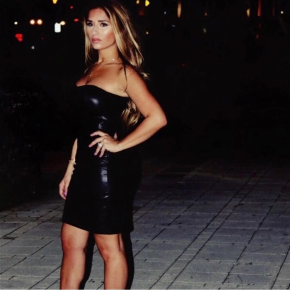 Kittenish Faux leather “Angelina Dress” XS